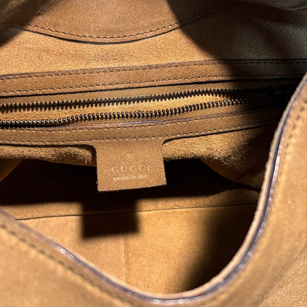 Tom Ford for Gucci Whipstitch Brown Suede 2002 Hobo Bag Luxury Authentic Purse - Picture 7 of 16